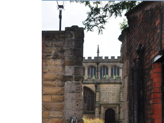 Gate piers at N entrance to church yard of All Saints Parish Churc